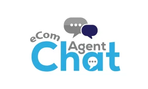 Ecommerce Customer Support Service image with 'eCom Chat Agent' text and icons for live chat, email, and social media